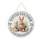 Glitzhome® 11.75" Easter Bunny Round Wall or Door Hanger